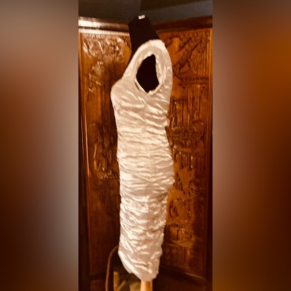 Nicole Miller Collection GOLD LABEL Metallic Silk Ruched MIDI dress - Picture 10 of 11